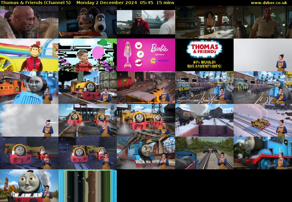 Thomas & Friends (Channel 5) Monday 2 December 2024 05:45 - 06:00