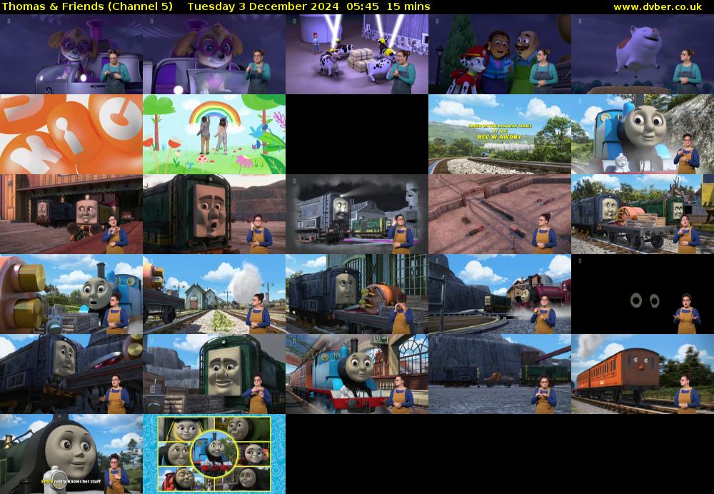 Thomas & Friends (Channel 5) Tuesday 3 December 2024 05:45 - 06:00