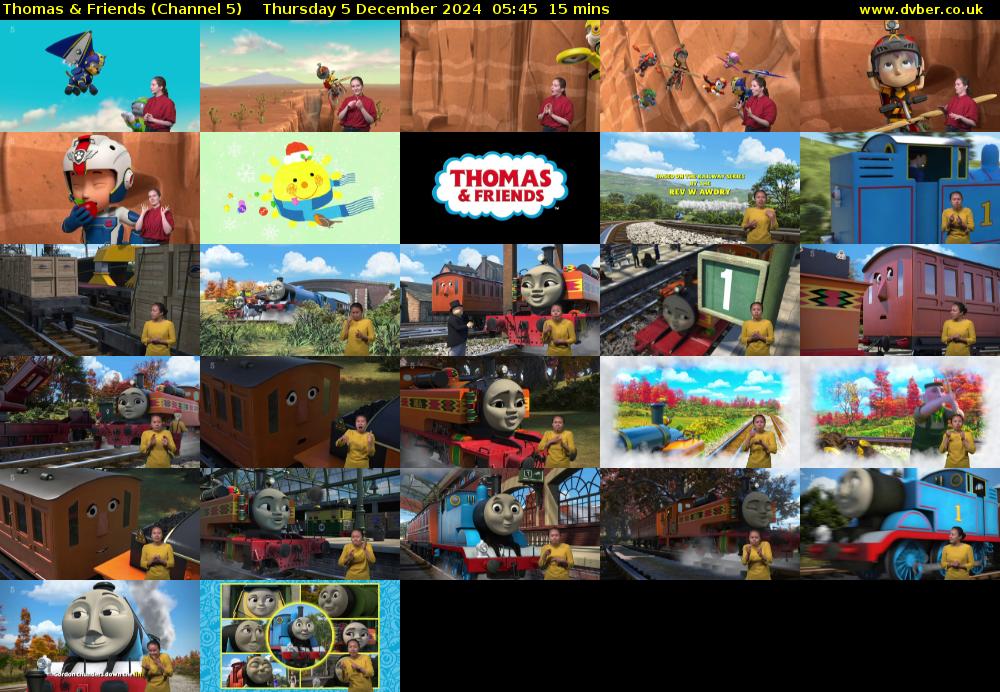 Thomas & Friends (Channel 5) Thursday 5 December 2024 05:45 - 06:00