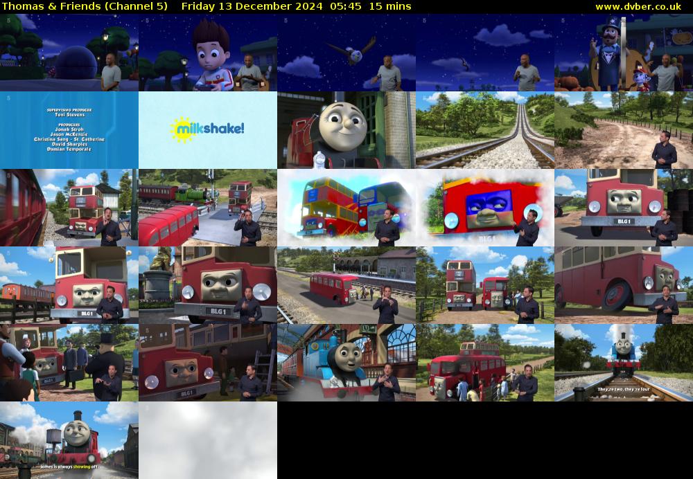 Thomas & Friends (Channel 5) Friday 13 December 2024 05:45 - 06:00