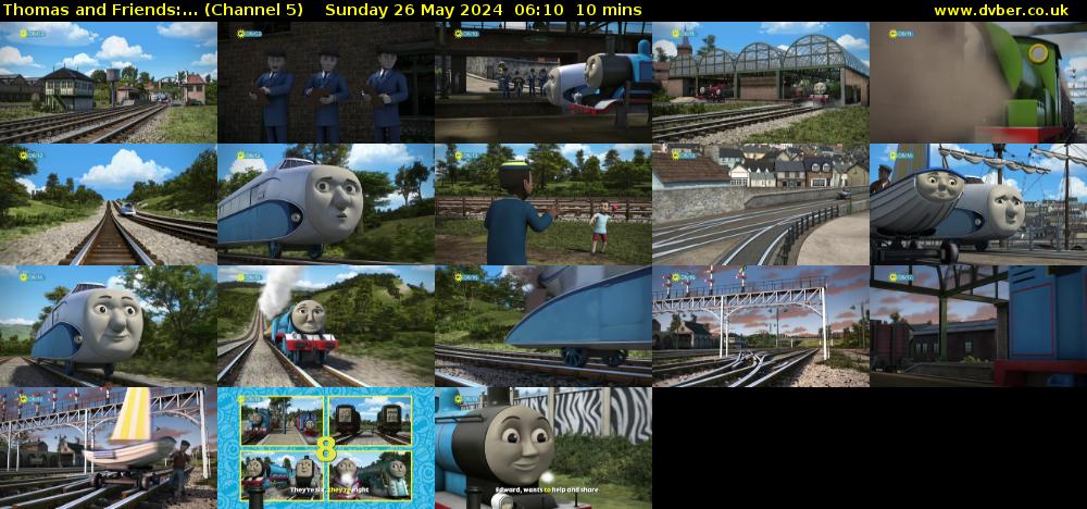Thomas and Friends:... (Channel 5) Sunday 26 May 2024 06:10 - 06:20