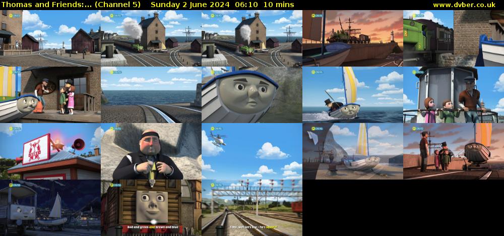 Thomas and Friends:... (Channel 5) Sunday 2 June 2024 06:10 - 06:20