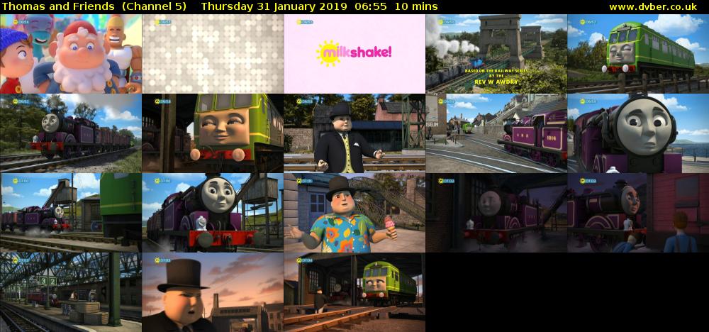 Thomas and Friends  (Channel 5) Thursday 31 January 2019 06:55 - 07:05