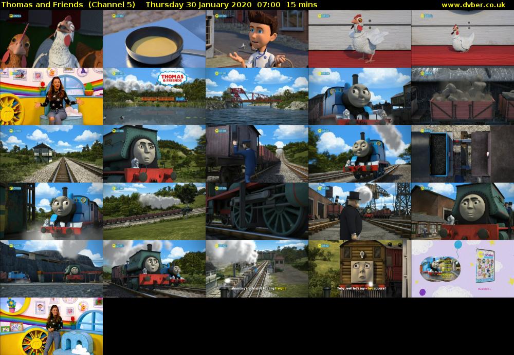 Thomas and Friends  (Channel 5) Thursday 30 January 2020 07:00 - 07:15