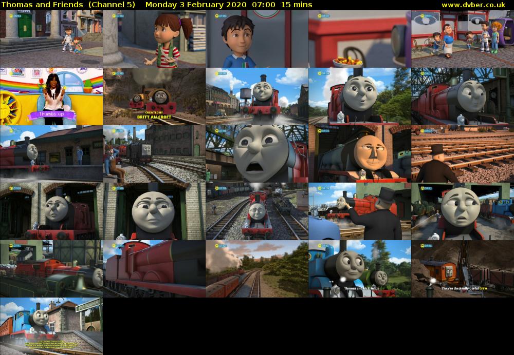 Thomas and Friends  (Channel 5) Monday 3 February 2020 07:00 - 07:15