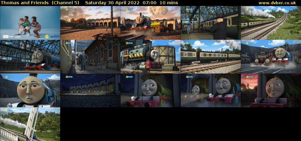Thomas and Friends  (Channel 5) Saturday 30 April 2022 07:00 - 07:10