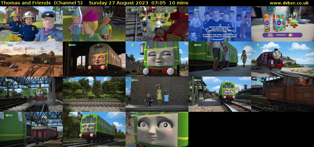 Thomas and Friends  (Channel 5) Sunday 27 August 2023 07:05 - 07:15