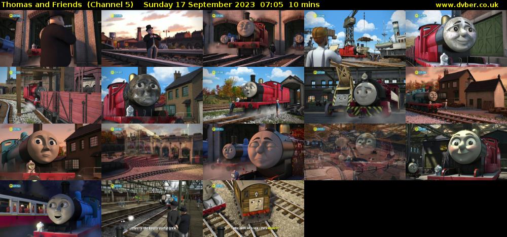 Thomas and Friends  (Channel 5) Sunday 17 September 2023 07:05 - 07:15