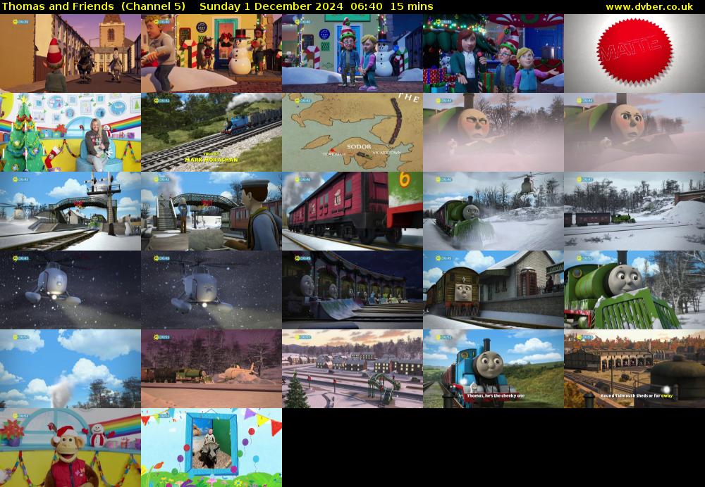 Thomas and Friends  (Channel 5) Sunday 1 December 2024 06:40 - 06:55