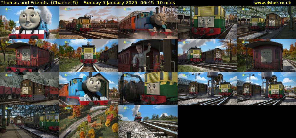 Thomas and Friends  (Channel 5) Sunday 5 January 2025 06:45 - 06:55