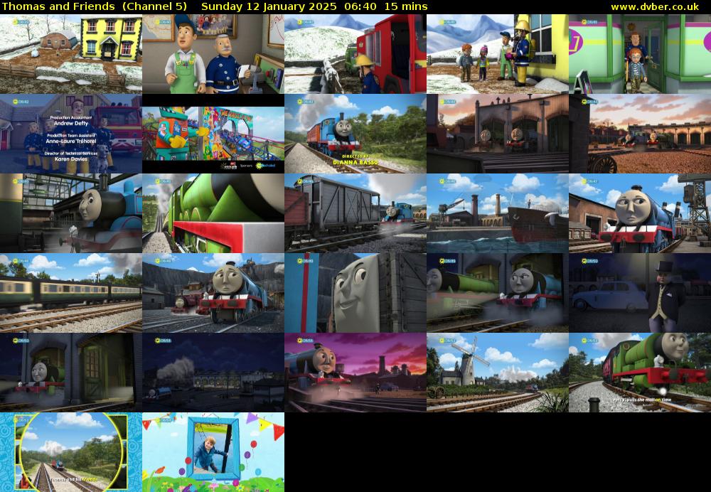 Thomas and Friends  (Channel 5) Sunday 12 January 2025 06:40 - 06:55