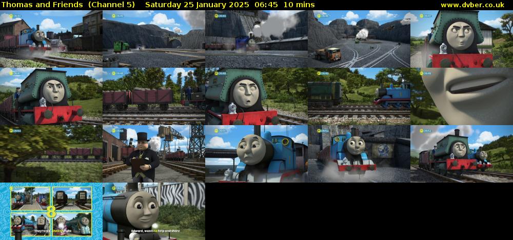 Thomas and Friends  (Channel 5) Saturday 25 January 2025 06:45 - 06:55