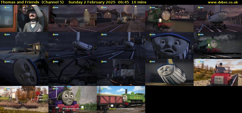 Thomas and Friends  (Channel 5) Sunday 2 February 2025 06:45 - 06:55