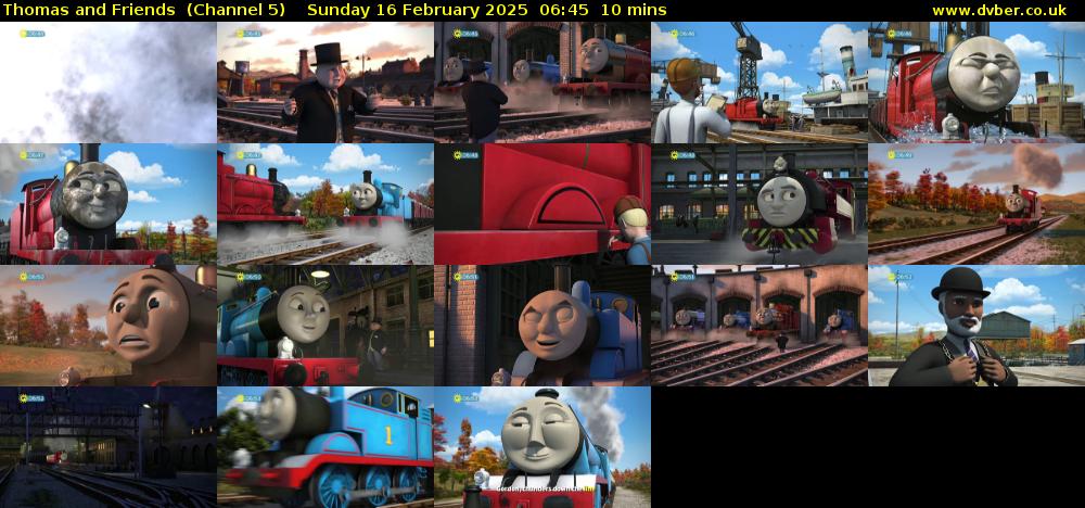 Thomas and Friends  (Channel 5) Sunday 16 February 2025 06:45 - 06:55