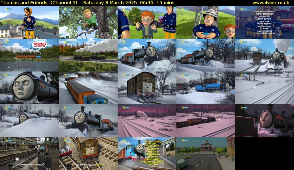 Thomas and Friends  (Channel 5) Saturday 8 March 2025 06:45 - 07:00