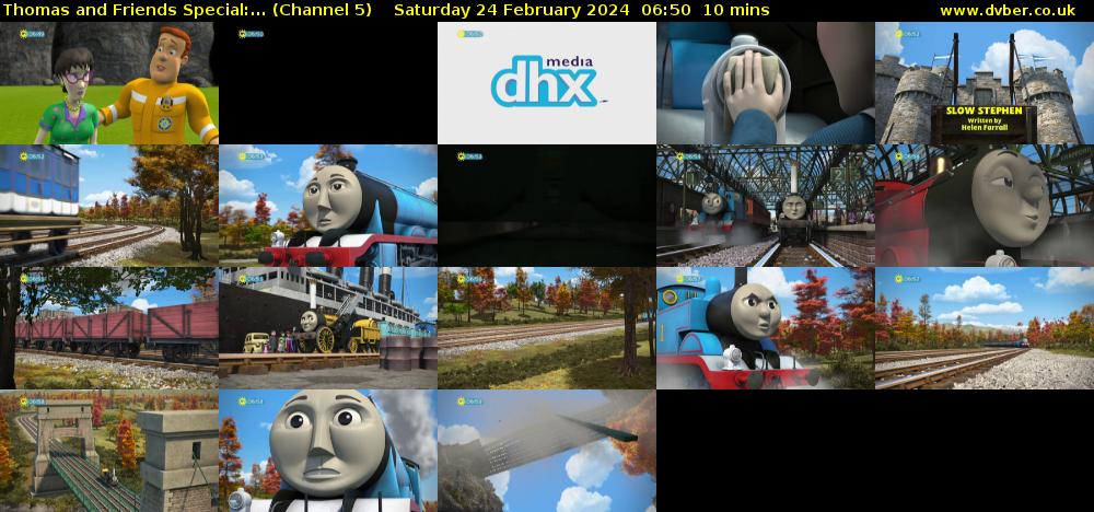 Thomas and Friends Special:... (Channel 5) Saturday 24 February 2024 06:50 - 07:00