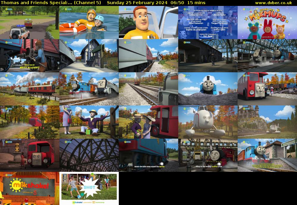 Thomas and Friends Special:... (Channel 5) Sunday 25 February 2024 06:50 - 07:05