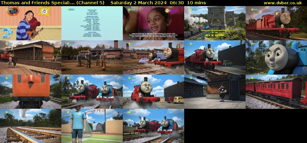 Thomas and Friends Special:... (Channel 5) Saturday 2 March 2024 06:30 - 06:40