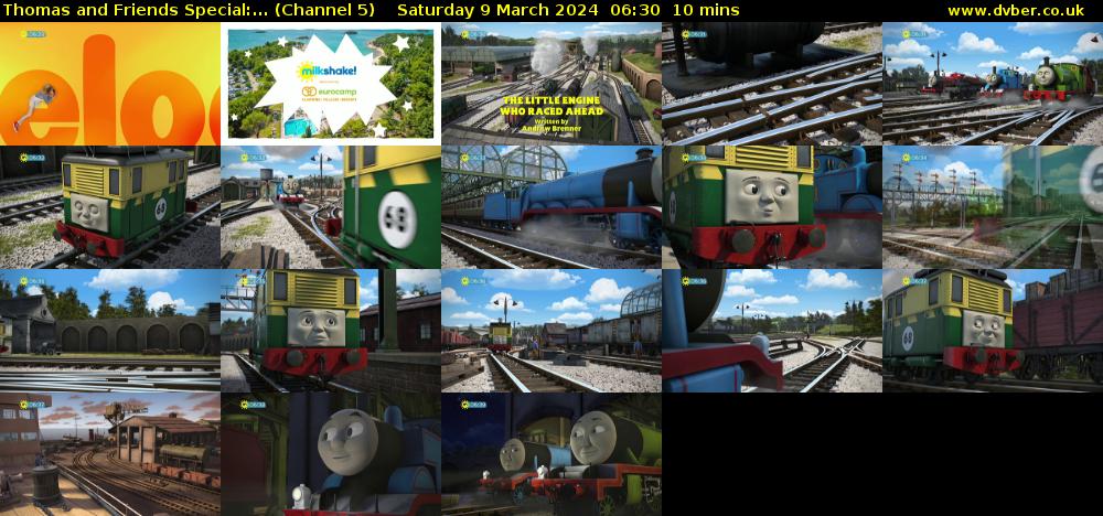 Thomas and Friends Special:... (Channel 5) Saturday 9 March 2024 06:30 - 06:40