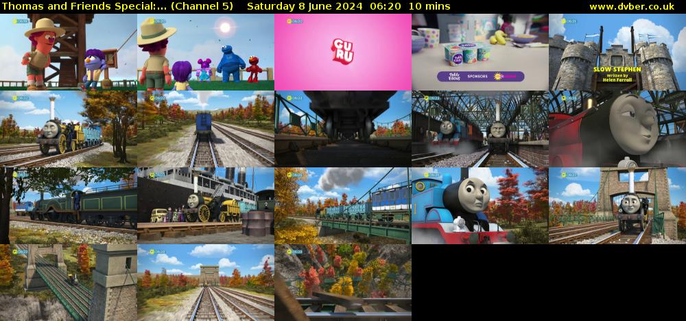 Thomas and Friends Special:... (Channel 5) Saturday 8 June 2024 06:20 - 06:30
