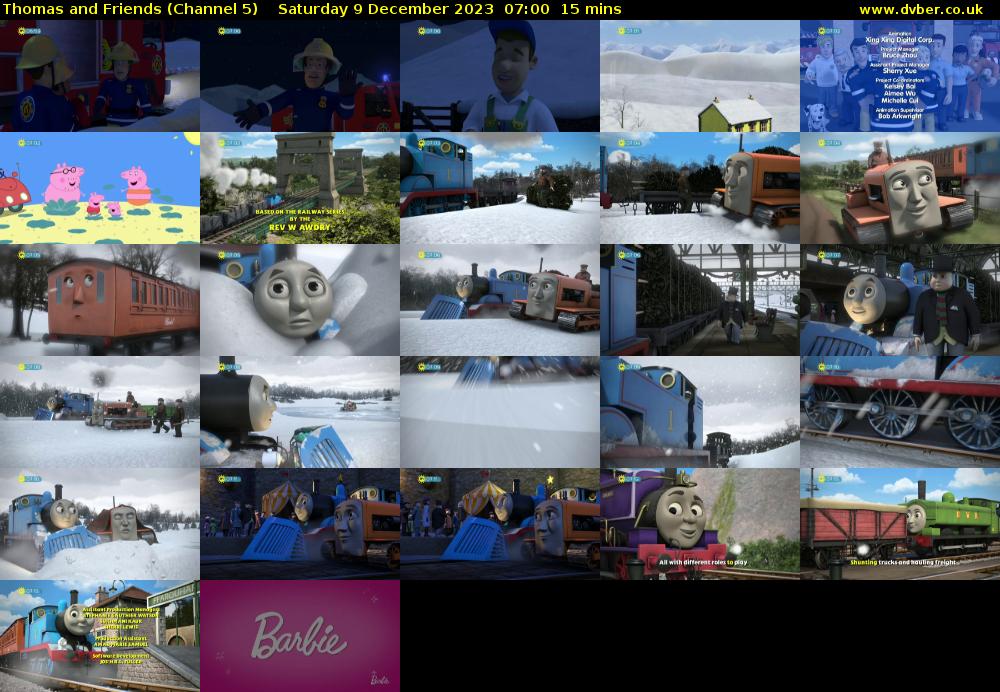 Thomas and Friends (Channel 5) Saturday 9 December 2023 07:00 - 07:15