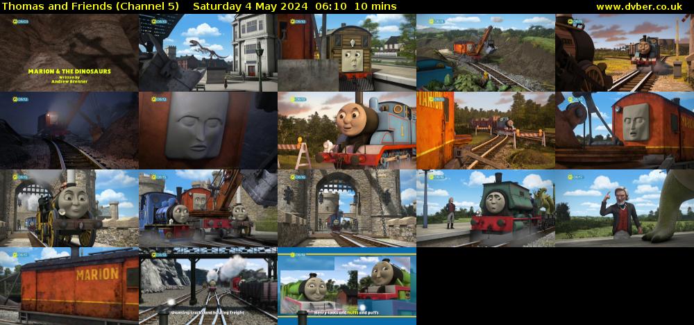 Thomas and Friends (Channel 5) Saturday 4 May 2024 06:10 - 06:20