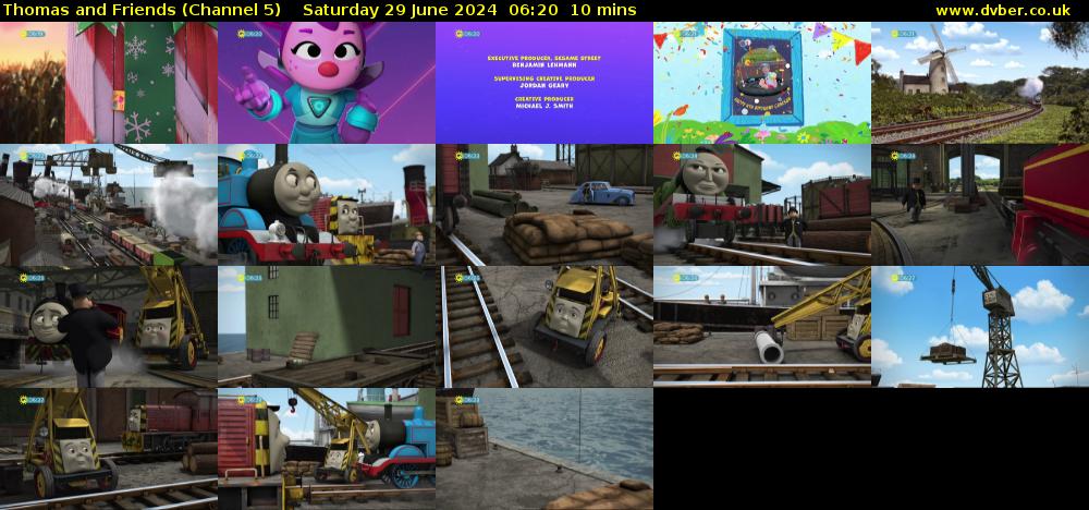 Thomas and Friends (Channel 5) Saturday 29 June 2024 06:20 - 06:30