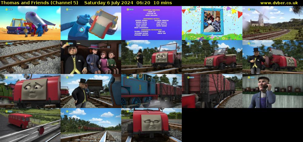 Thomas and Friends (Channel 5) Saturday 6 July 2024 06:20 - 06:30