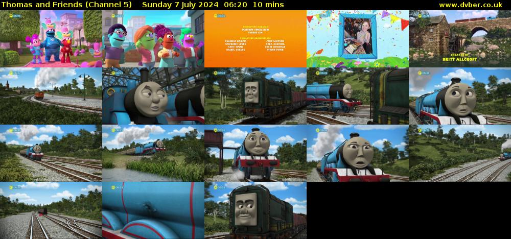 Thomas and Friends (Channel 5) Sunday 7 July 2024 06:20 - 06:30