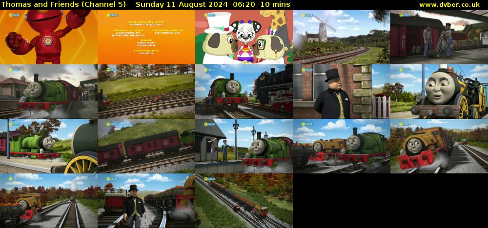 Thomas and Friends (Channel 5) Sunday 11 August 2024 06:20 - 06:30