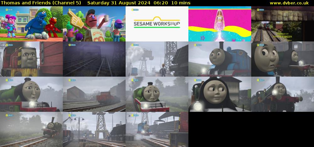 Thomas and Friends (Channel 5) Saturday 31 August 2024 06:20 - 06:30