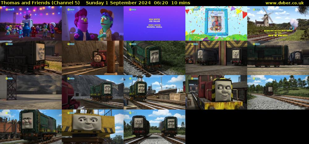 Thomas and Friends (Channel 5) Sunday 1 September 2024 06:20 - 06:30