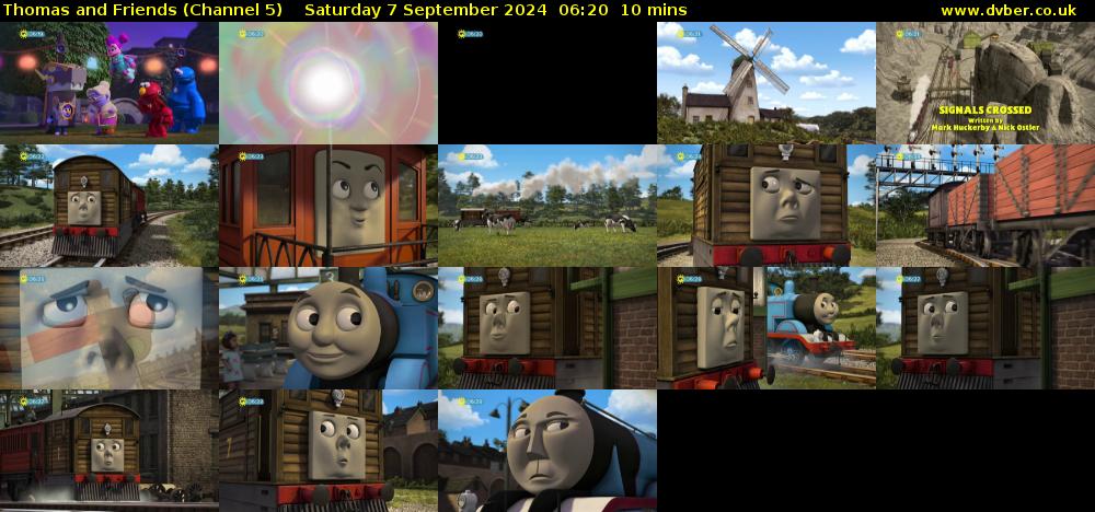Thomas and Friends (Channel 5) Saturday 7 September 2024 06:20 - 06:30