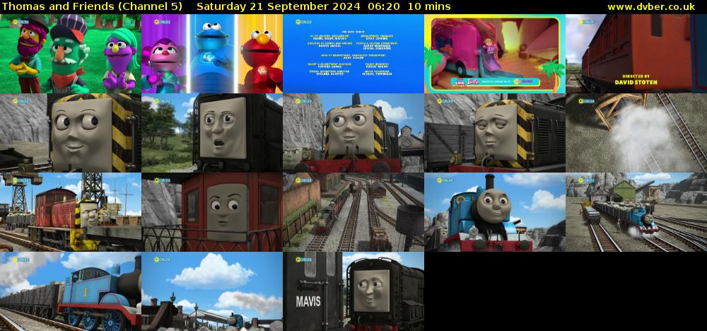 Thomas and Friends (Channel 5) Saturday 21 September 2024 06:20 - 06:30