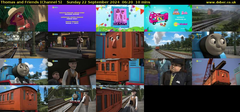 Thomas and Friends (Channel 5) Sunday 22 September 2024 06:20 - 06:30
