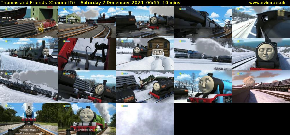 Thomas and Friends (Channel 5) Saturday 7 December 2024 06:55 - 07:05