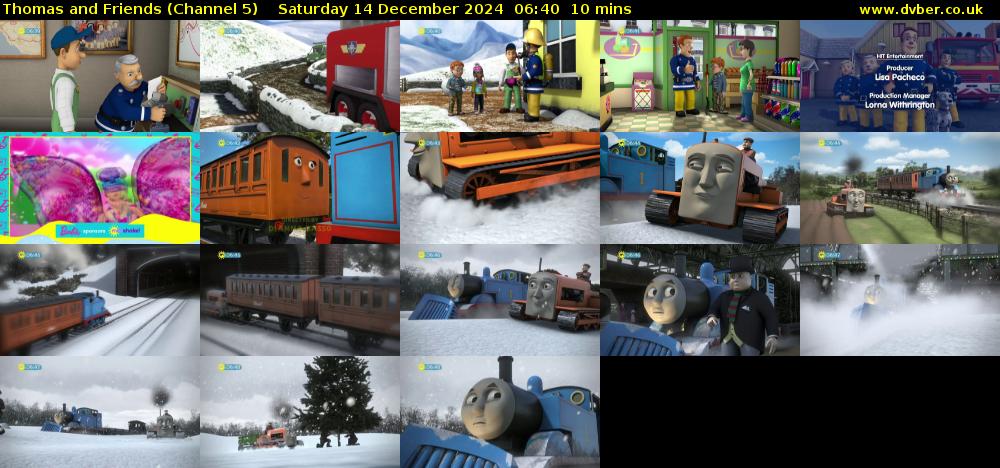 Thomas and Friends (Channel 5) Saturday 14 December 2024 06:40 - 06:50