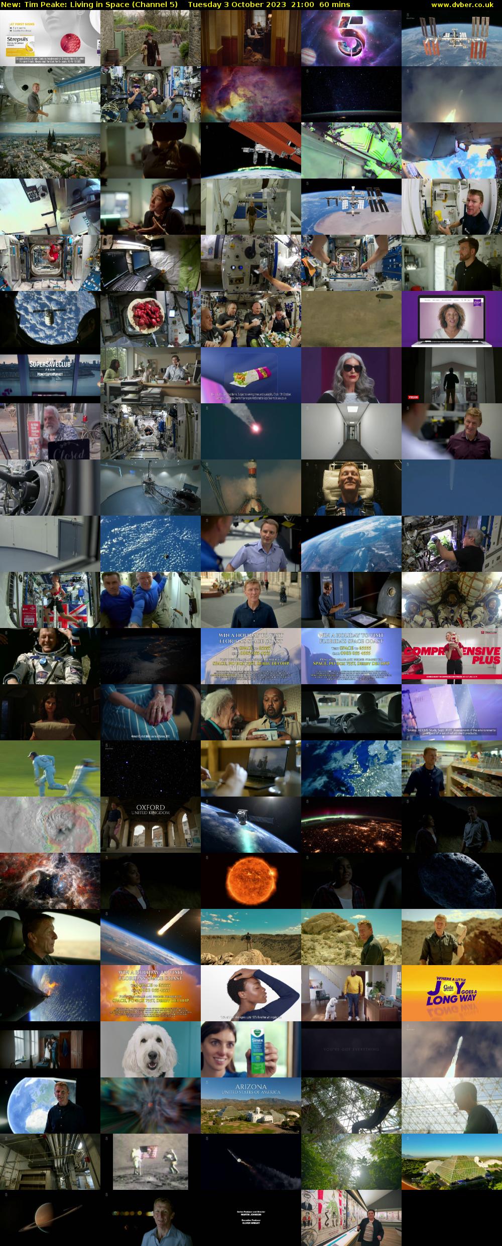 Tim Peake: Living in Space (Channel 5) Tuesday 3 October 2023 21:00 - 22:00