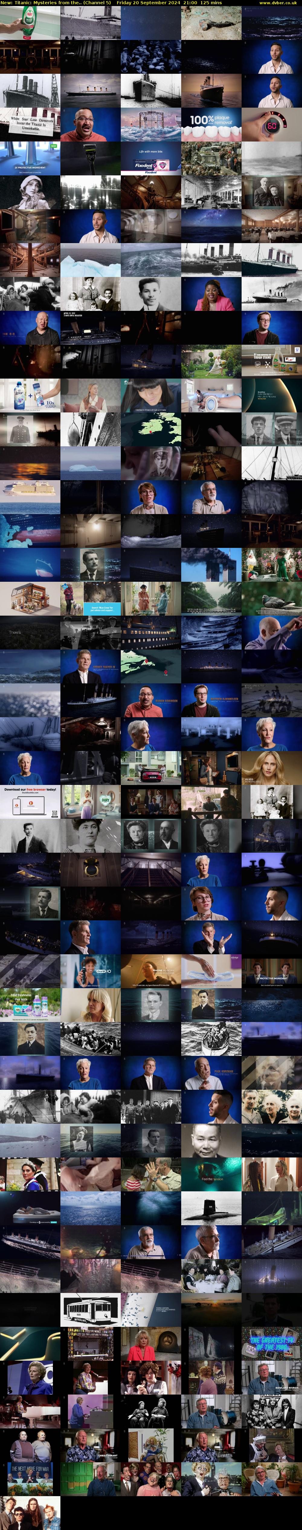 Titanic: Mysteries from the.. (Channel 5) Friday 20 September 2024 21:00 - 23:05