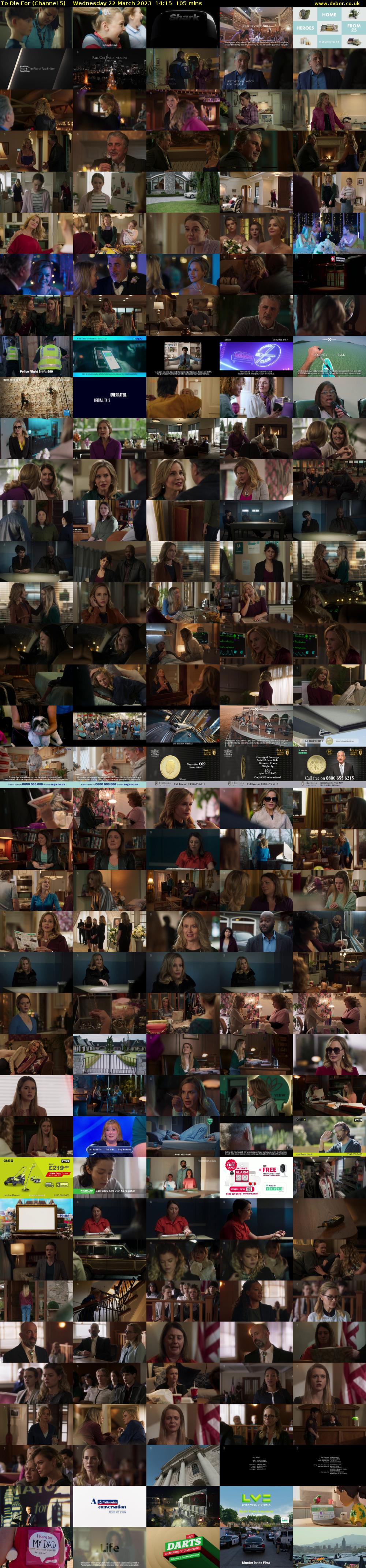 To Die For (Channel 5) Wednesday 22 March 2023 14:15 - 16:00