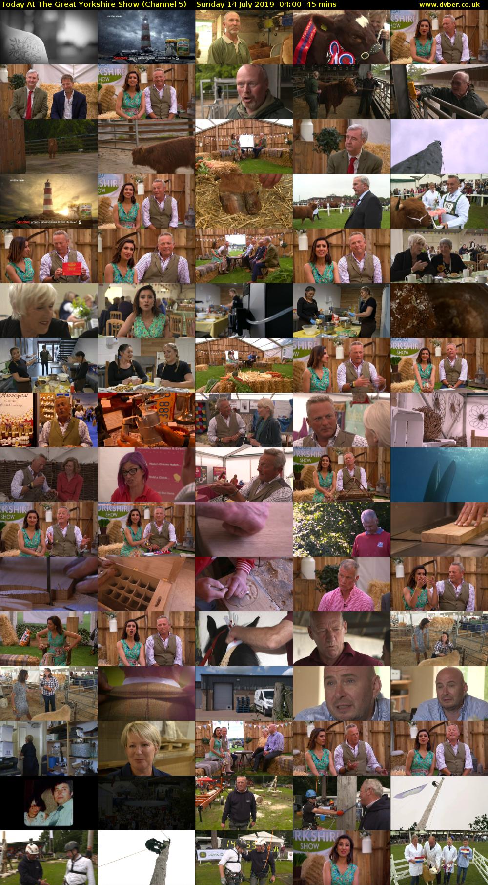 Today At The Great Yorkshire Show (Channel 5) Sunday 14 July 2019 04:00 - 04:45