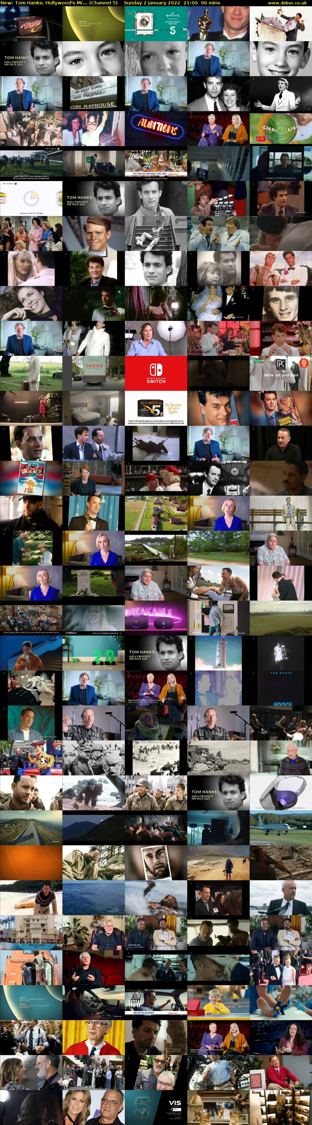 Tom Hanks: Hollywood's Mr... (Channel 5) Sunday 2 January 2022 21:00 - 22:30