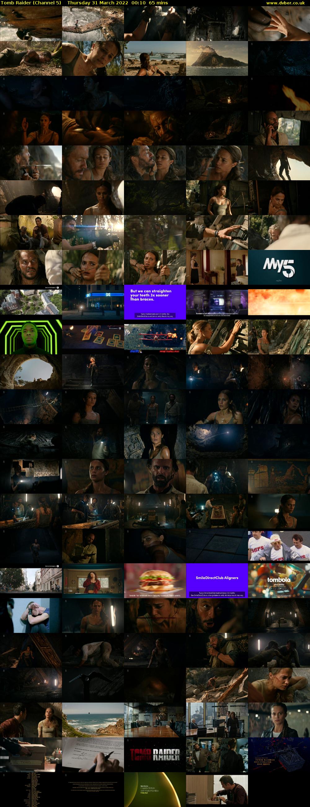 Tomb Raider (Channel 5) Thursday 31 March 2022 00:10 - 01:15