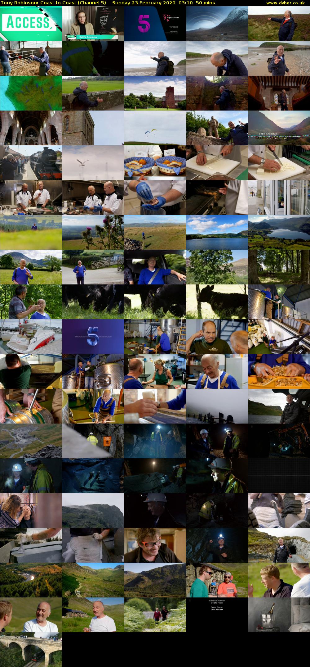 Tony Robinson: Coast to Coast (Channel 5) Sunday 23 February 2020 03:10 - 04:00