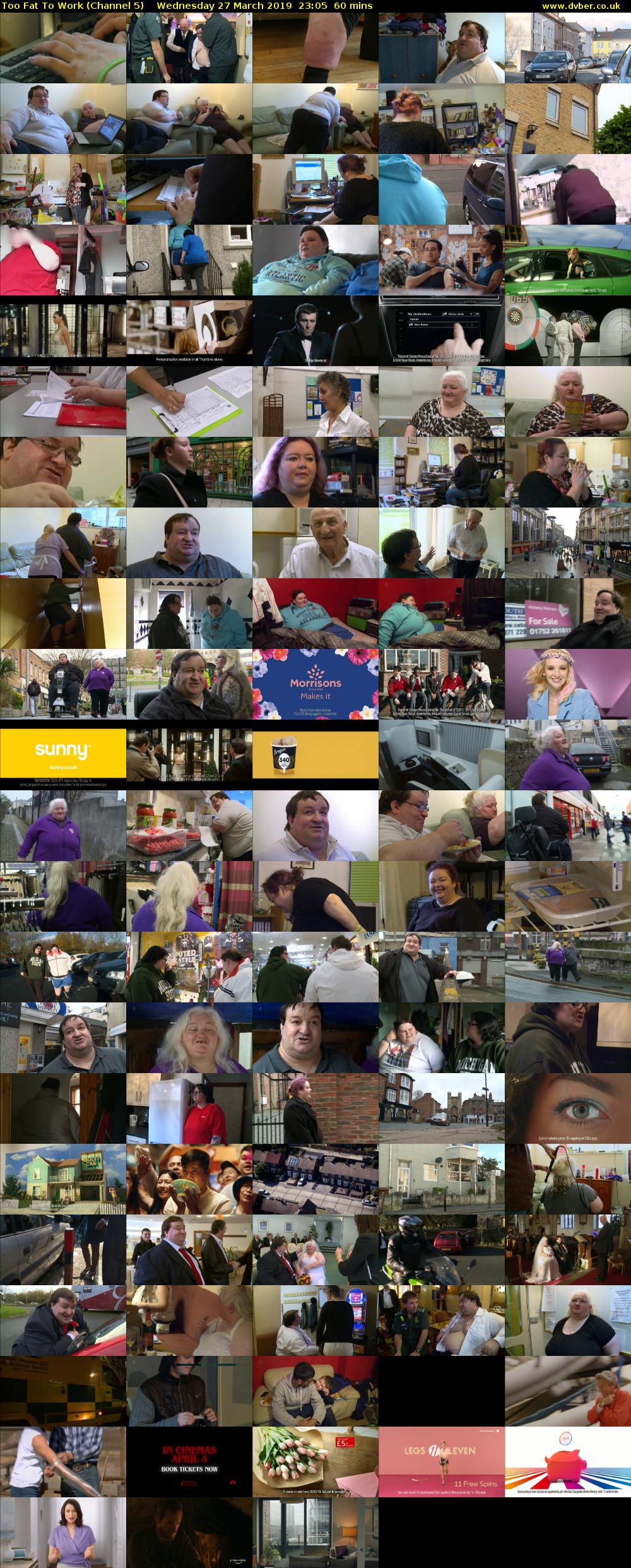 Too Fat To Work (Channel 5) Wednesday 27 March 2019 23:05 - 00:05