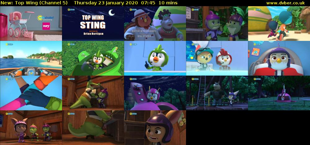Top Wing (Channel 5) Thursday 23 January 2020 07:45 - 07:55
