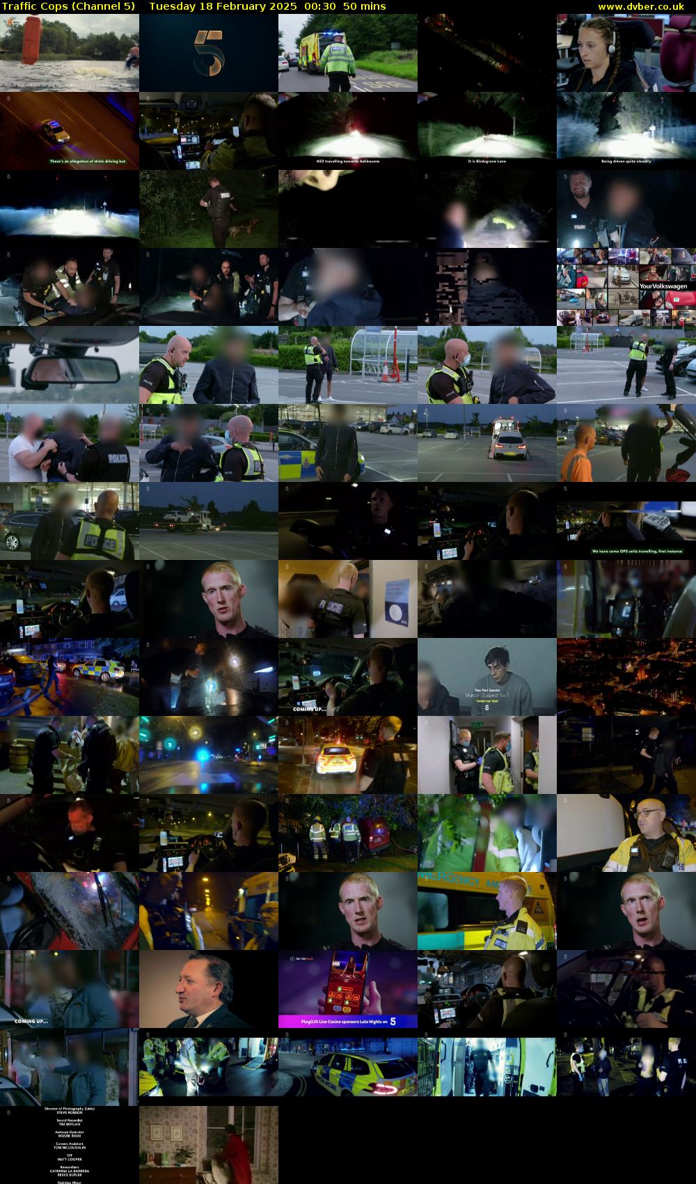 Traffic Cops (Channel 5) Tuesday 18 February 2025 00:30 - 01:20