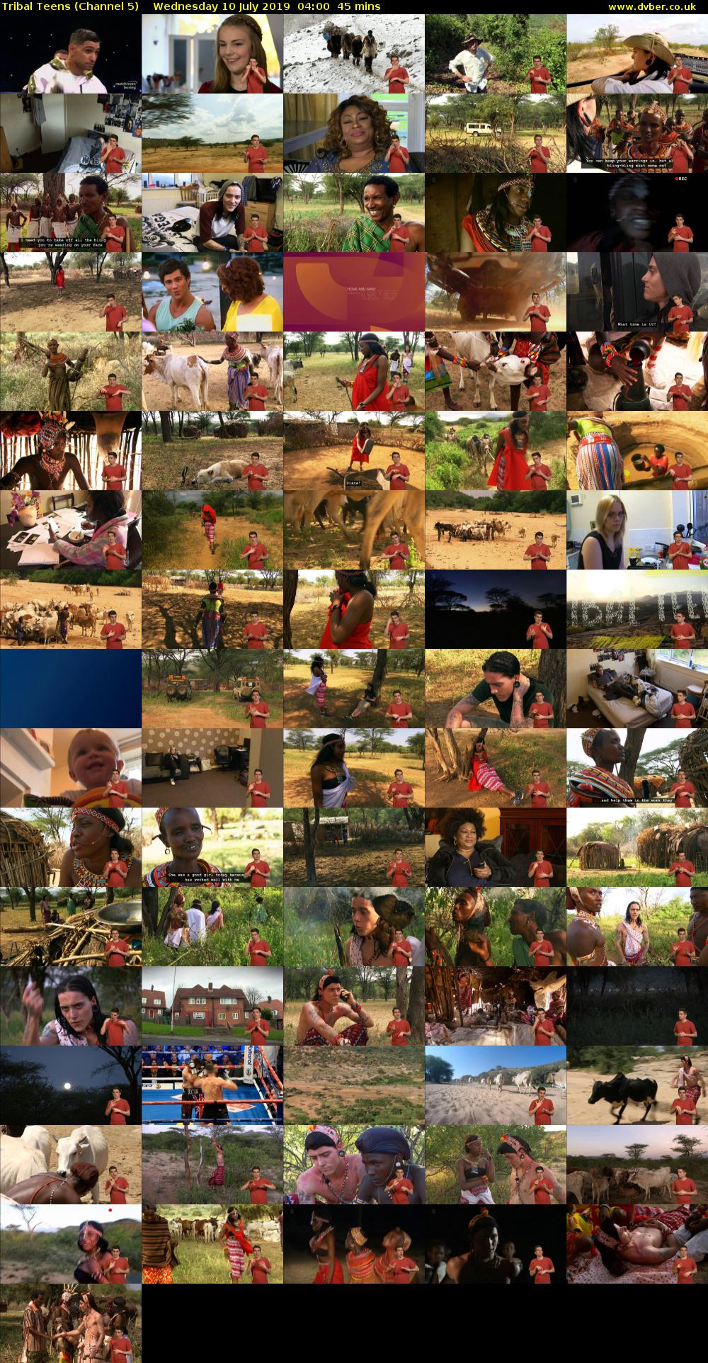 Tribal Teens (Channel 5) Wednesday 10 July 2019 04:00 - 04:45