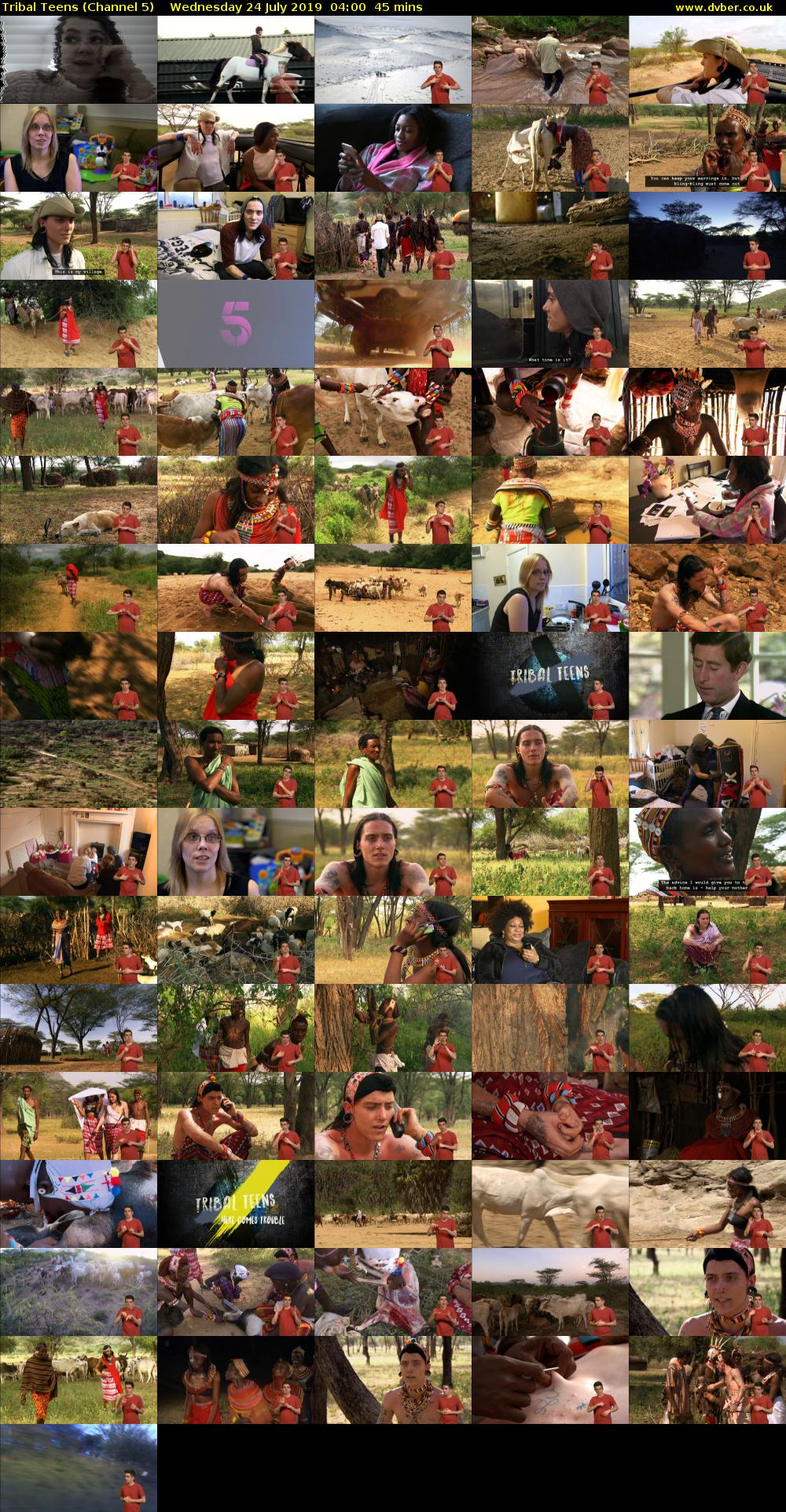 Tribal Teens (Channel 5) Wednesday 24 July 2019 04:00 - 04:45