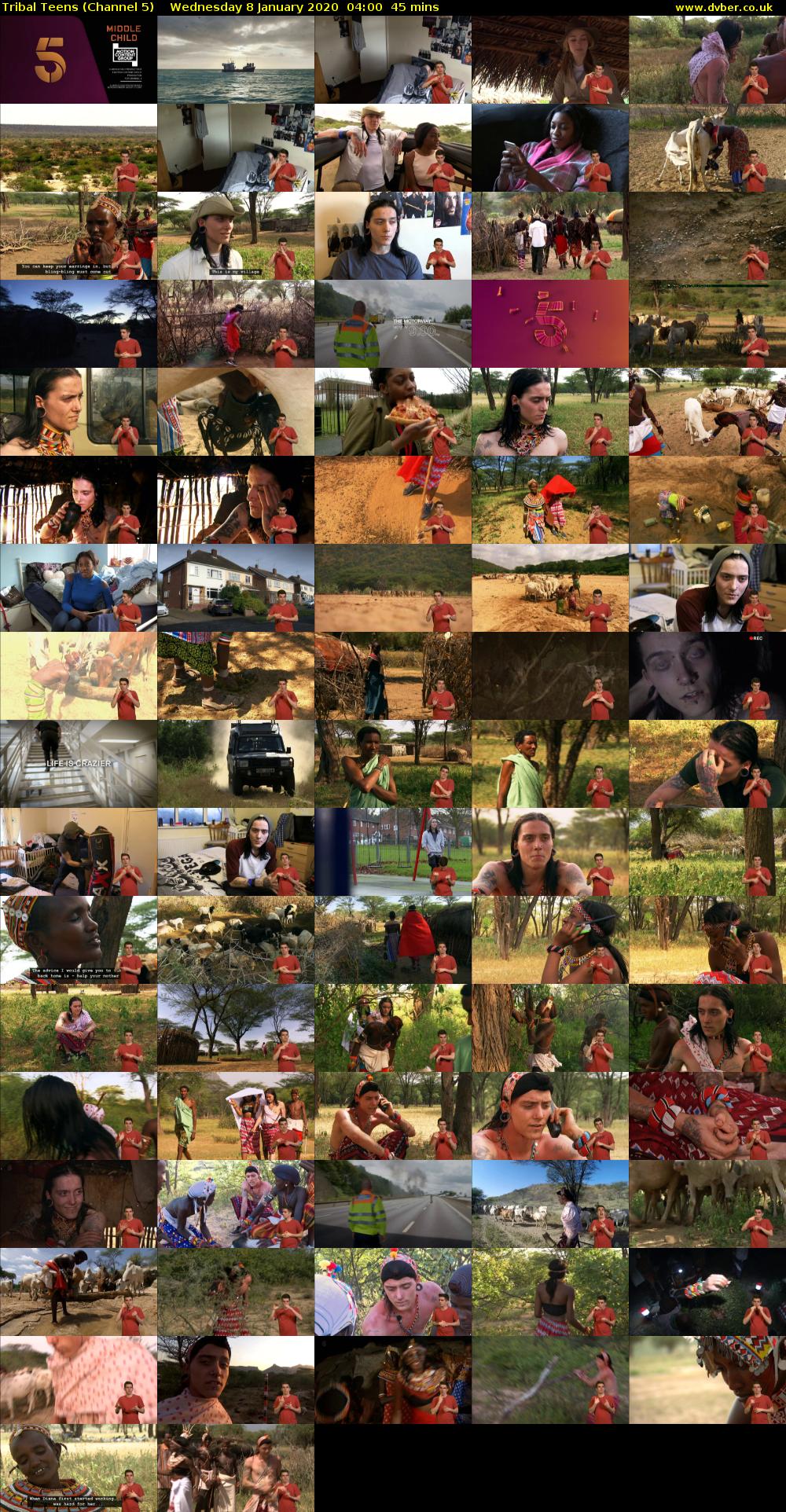 Tribal Teens (Channel 5) Wednesday 8 January 2020 04:00 - 04:45